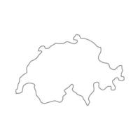 Vector Illustration of the Map of Switzerland on White Background