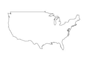 Silhouette map of United States of America vector