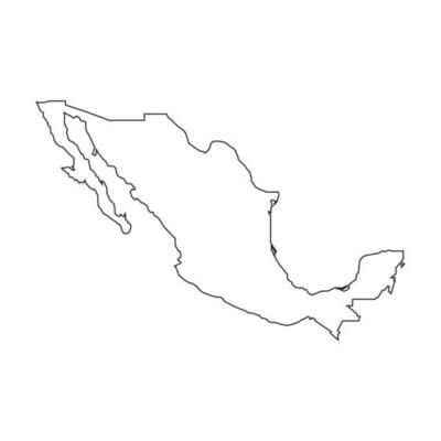 Mexico map flat vector symbol, sign, illustration.