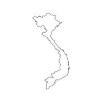 Ilustración vectorial del mapa de Vietnam sobre fondo blanco. vector