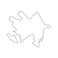 Vector Illustration of the Map of Azerbaijan on White Background