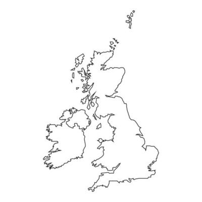 United Kingdom map on white background
