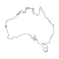 Vector Illustration of the Map of Australia on White Background