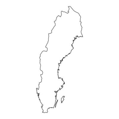 Map of Sweden highly detailed. Silhouette