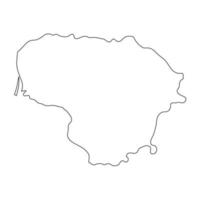 Vector Illustration of the Map of Lithuania on White Background