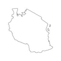 Vector Illustration of the Map of Tanzania on White Background