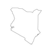 Vector Illustration of the Map of Kenya on White Background