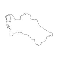 Vector Illustration of the Map of Turkmenistan on White Background