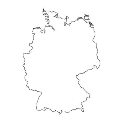 Vector Illustration of the Map of Germany on White Background