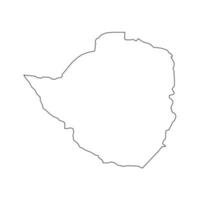 Vector Illustration of the Map of Zimbabwe on White Background