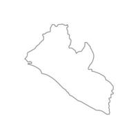 Vector Illustration of the Map of Liberia on White Background