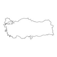 Vector Illustration of the Map of Turkey on White Background