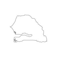 Ilustración vectorial del mapa de Senegal sobre fondo blanco. vector