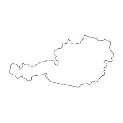 Vector Illustration of the Map of Austria on White Background