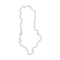 Vector Illustration of the Map of Albania on White Background