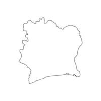 Vector Illustration of the Map of Ivory Coast on White Background