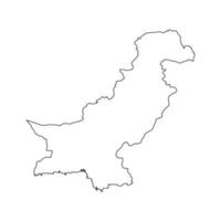 Ilustración vectorial del mapa de Pakistán sobre fondo blanco. vector