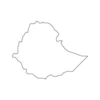 Vector Illustration of the Map of Ethiopia on White Background