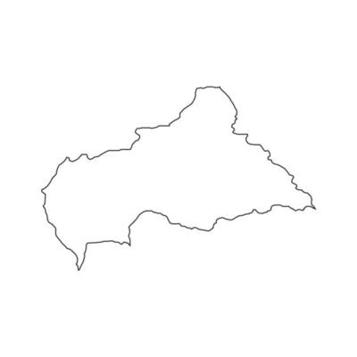 Map of Central African Republic on White Background