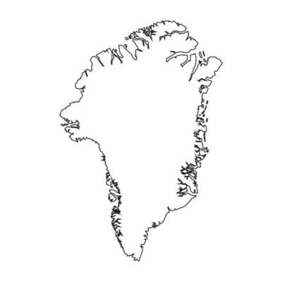 Detailed vector map of Greenland