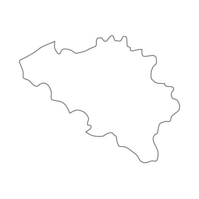 Vector Illustration of the Map of Belgium on White Background