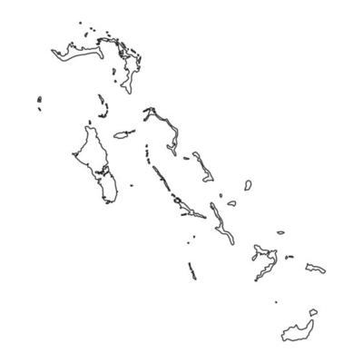 High detailed vector map Bahamas