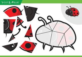 paper craft jigsaw puzzle game for kids glue and cut vector