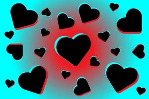 Digital background. Abstract seamless pattern with neon hearts vector