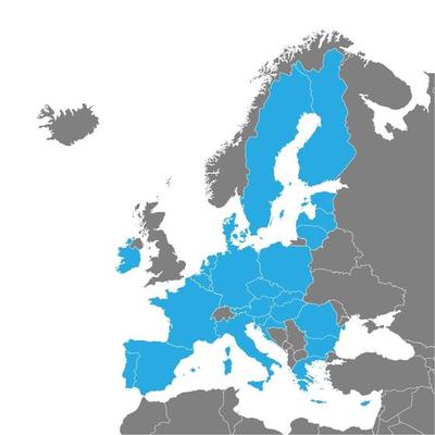 European Union countries. Political map with borders