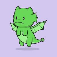 Cute dragon cartoon character design vector