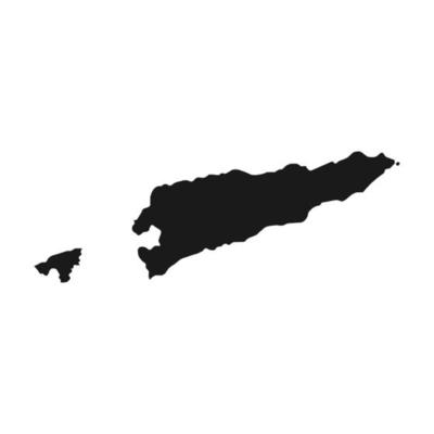 High detailed black vector map East Timor