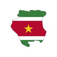 Surinam map silhouette with flag on white background vector