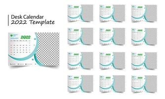 web2022 nueva plantilla de calendario de escritorio de calendario vector