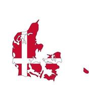 Denmark map silhouette with flag on white background vector