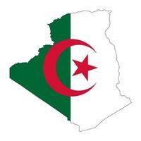 Algeria map silhouette with flag on white background vector