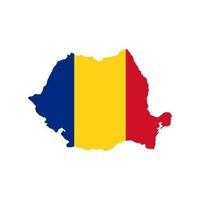 Romania map silhouette with flag on white background vector