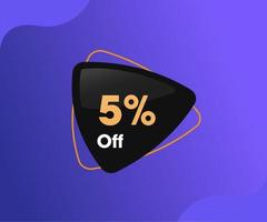 5-Off Triangle Price Tag vector