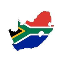 South Africa map silhouette with flag on white background vector