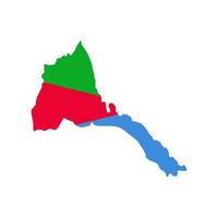 Eritrea map silhouette with flag on white background vector