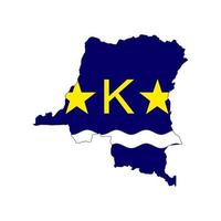 Mapa de Kinshasa silueta con bandera sobre fondo blanco. vector