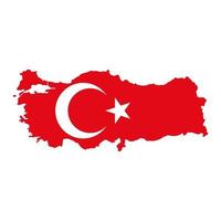 Turkey map silhouette with flag on white background vector