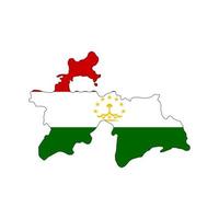 Tajikistan map silhouette with flag on white background vector