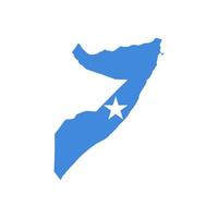 Silueta de mapa de Somalia con bandera sobre fondo blanco. vector