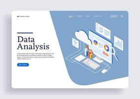 Modern flat design isometric concept of data analysis