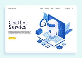 Chatbot or artificial intelligence network concept in isometric vector