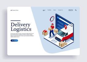 A men with isometric global logistics network concept vector
