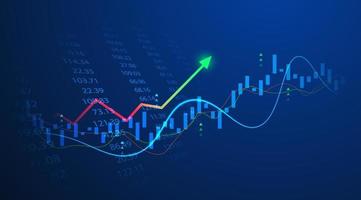 tabla de gráfico de palo de vela de negocios del mercado de valores vector