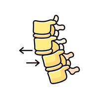 icono de color rgb de dislocación de la columna vertebral vector