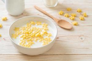 Cereals with fresh milk photo