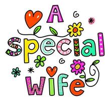 A Special Wife Hand Drawn Text Lettering vector